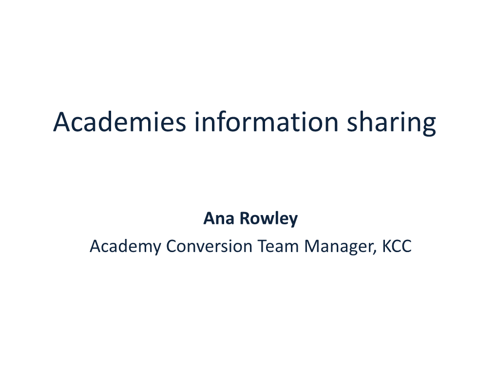 Academies Information Sharing