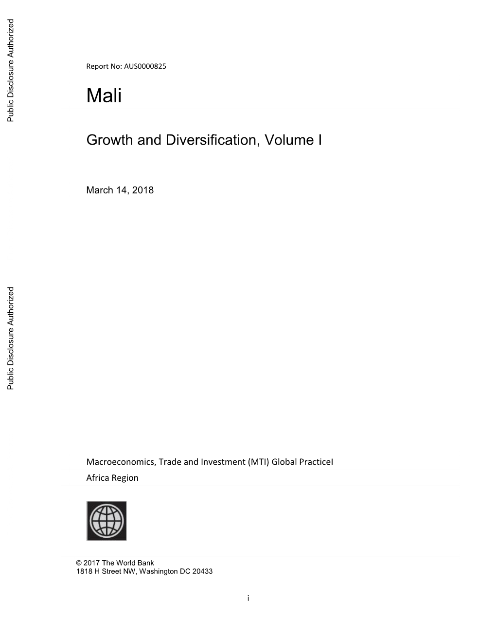 Mali Growth and Diversification