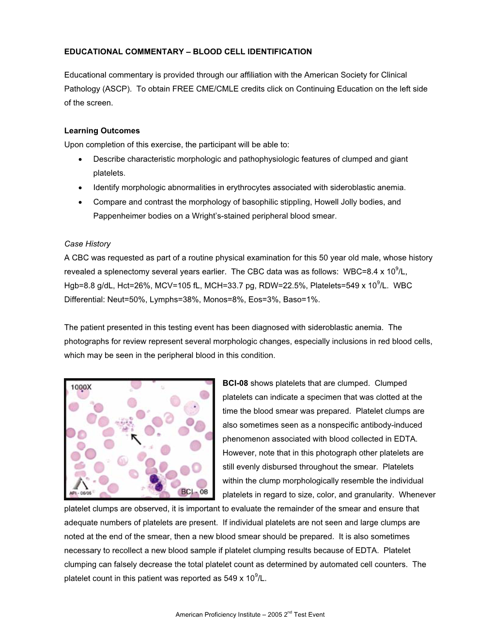 Educational Commentary – Blood Cell Identification