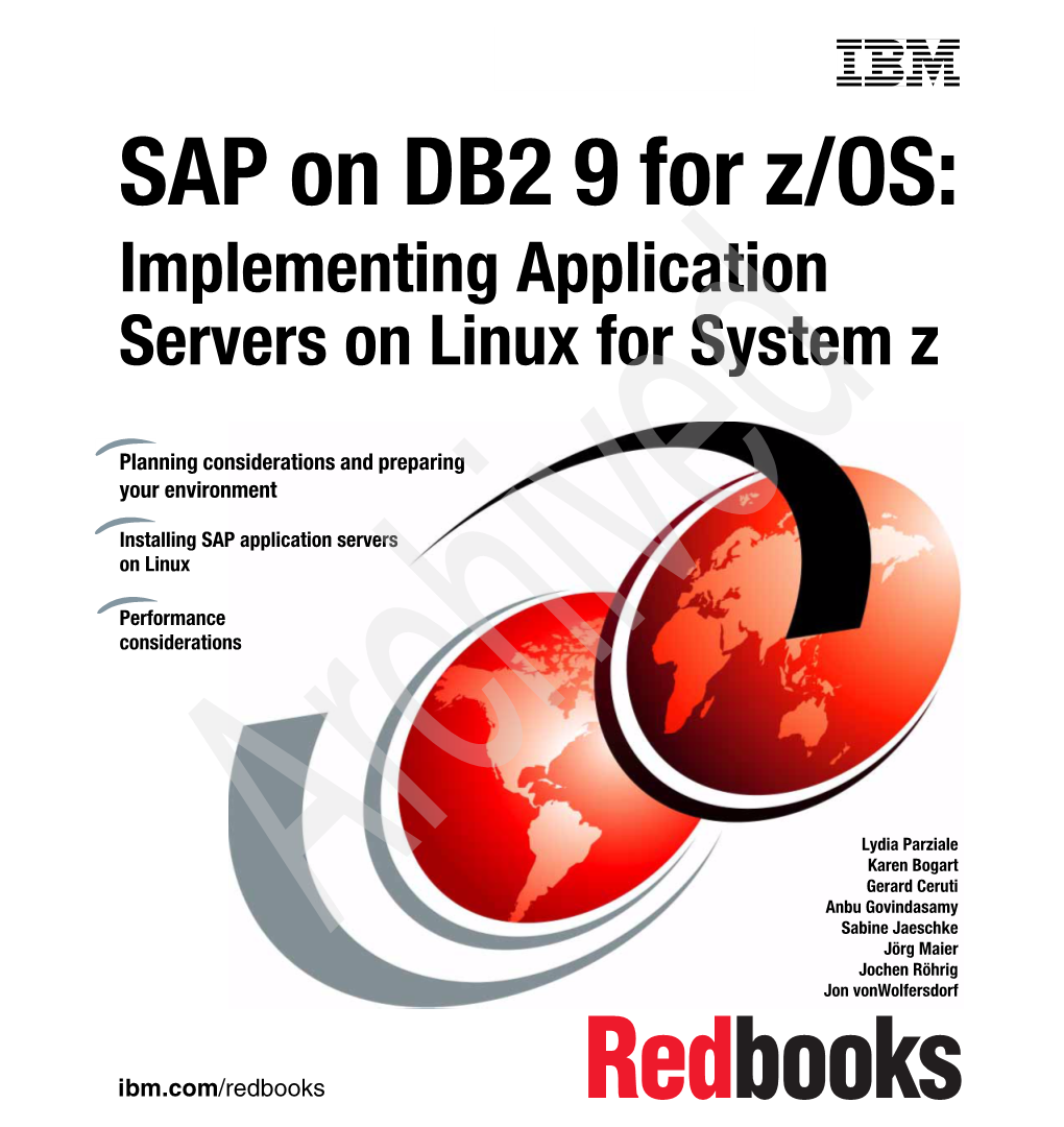 SAP on DB2 for Z/OS: Implementing Application