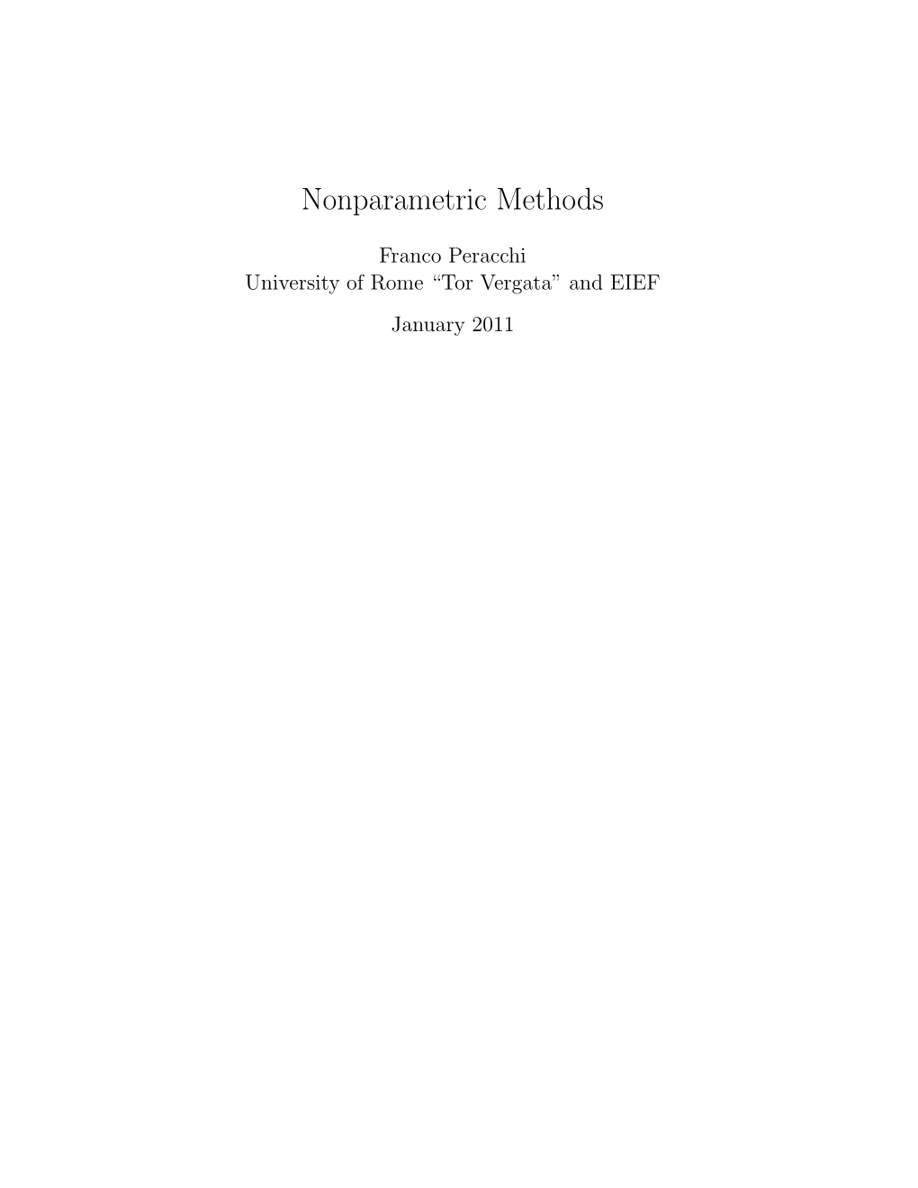 Nonparametric Methods