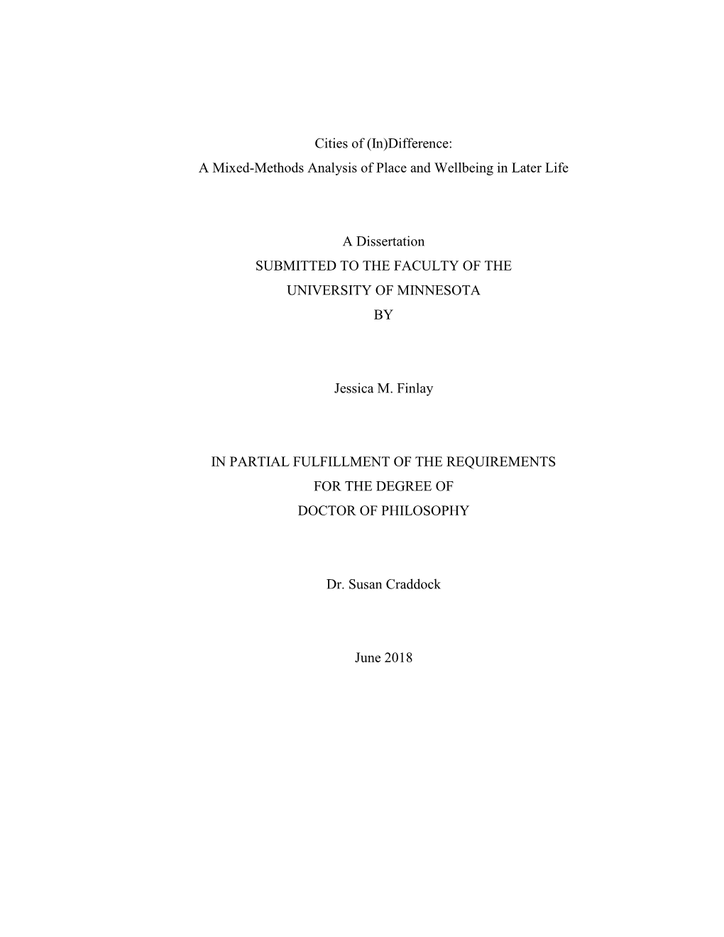 A Mixed-Methods Analysis of Place and Wellbeing in Later Life A