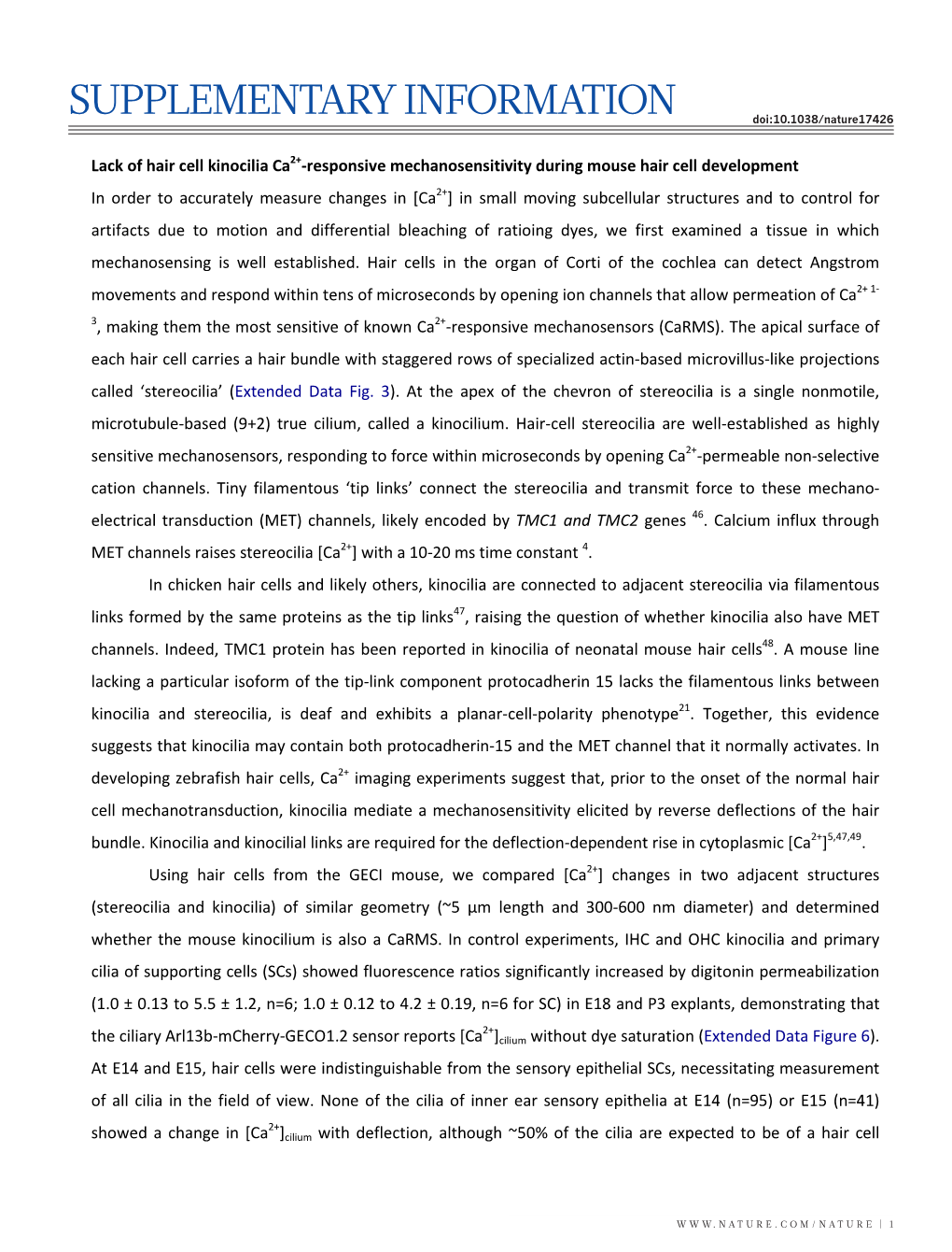 SUPPLEMENTARY INFORMATION Doi:10.1038/Nature17426