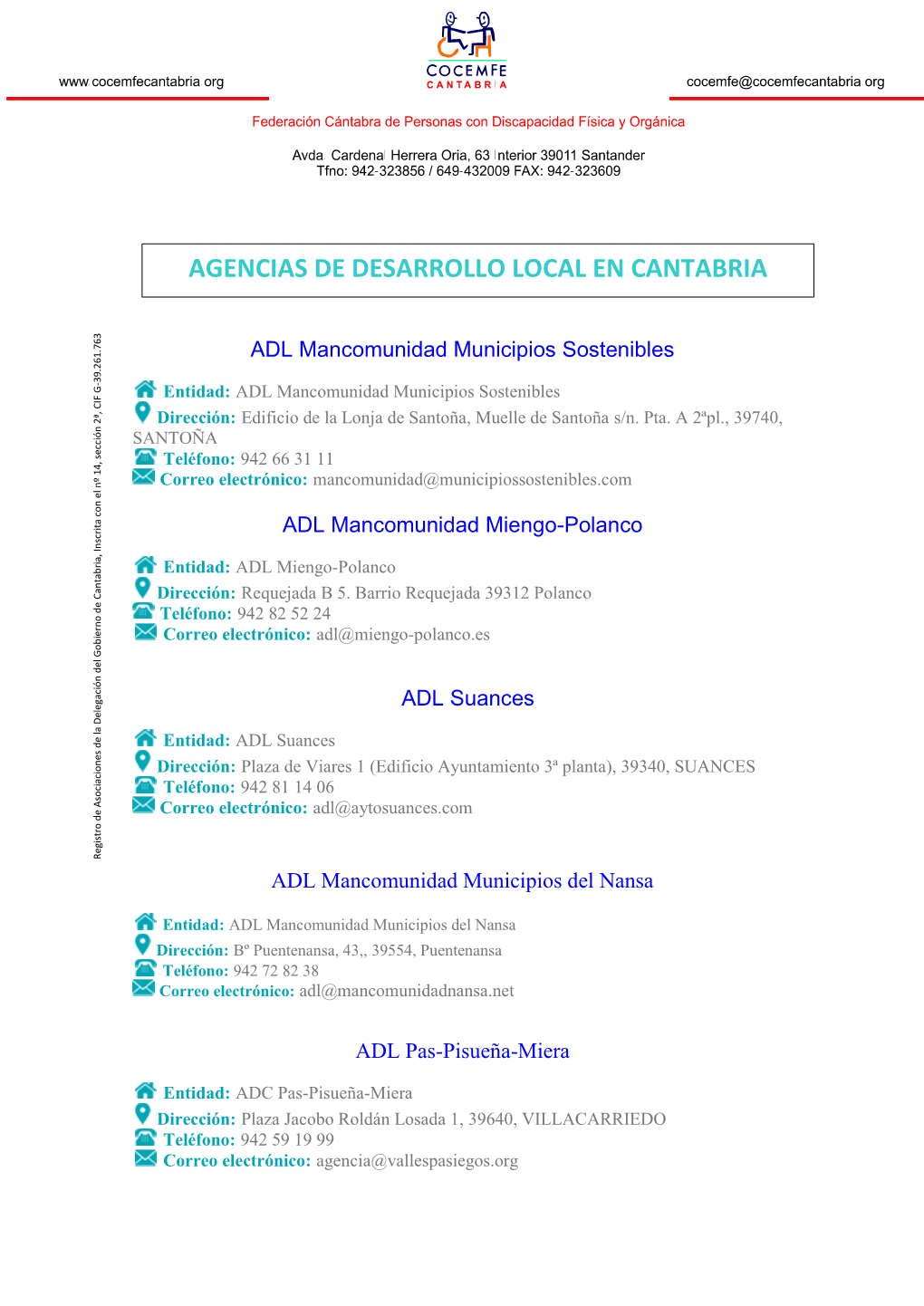 Agencias De Desarrollo Local En Cantabria