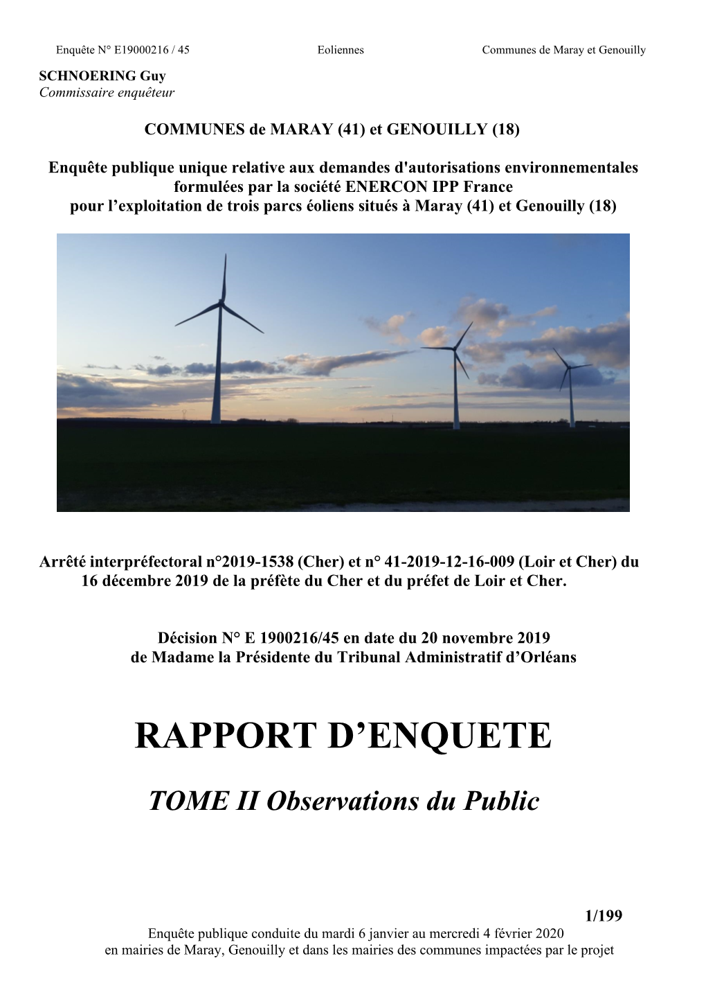 Tome II Rapport Eoliennes Maray Et Genouilly