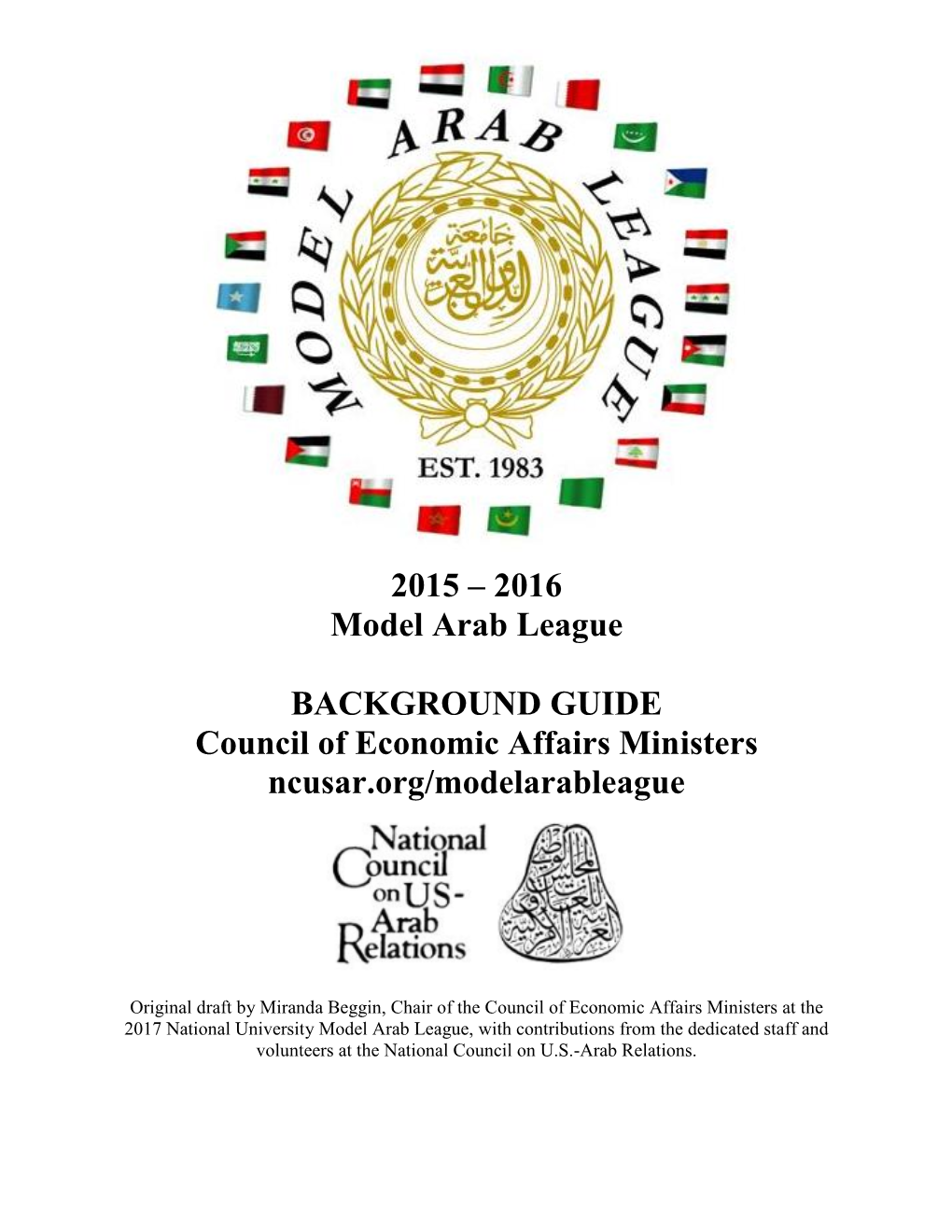 2015 – 2016 Model Arab League BACKGROUND GUIDE Council Of