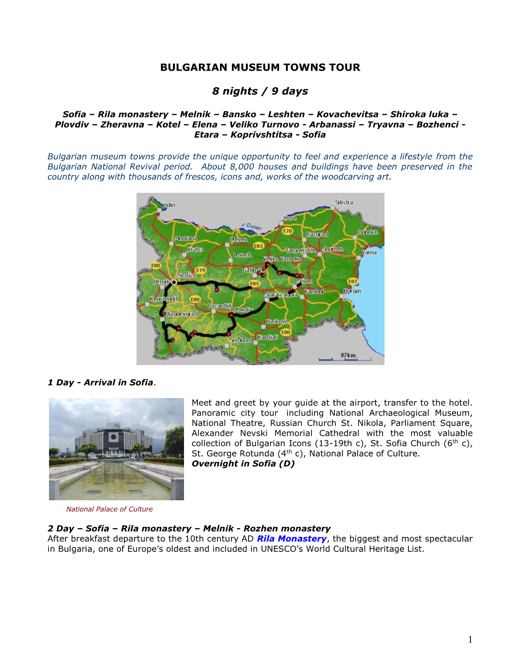 Bulgarian Architectural Reserves Tour