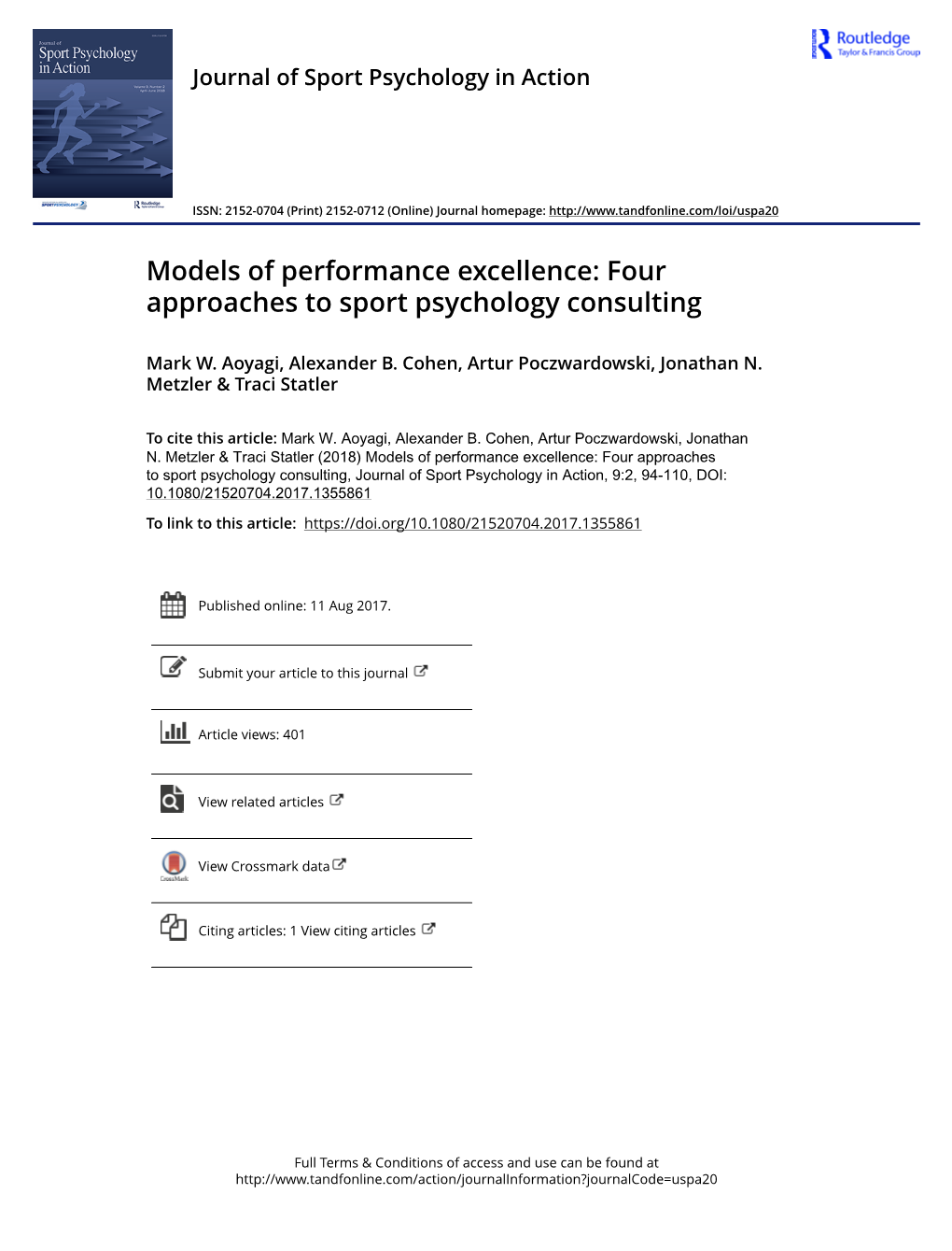 Four Approaches to Sport Psychology Consulting