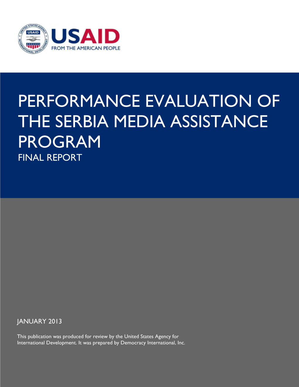 Performance Evaluation of the Serbia Media Assistance Program