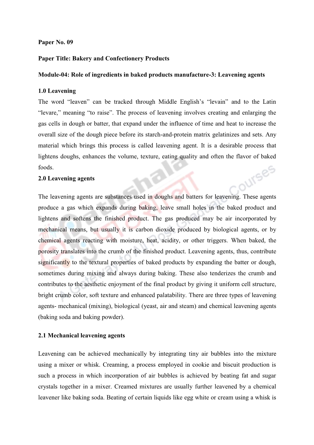 Role of Ingredients in Baked Products Manufacture-3: Leavening Agents