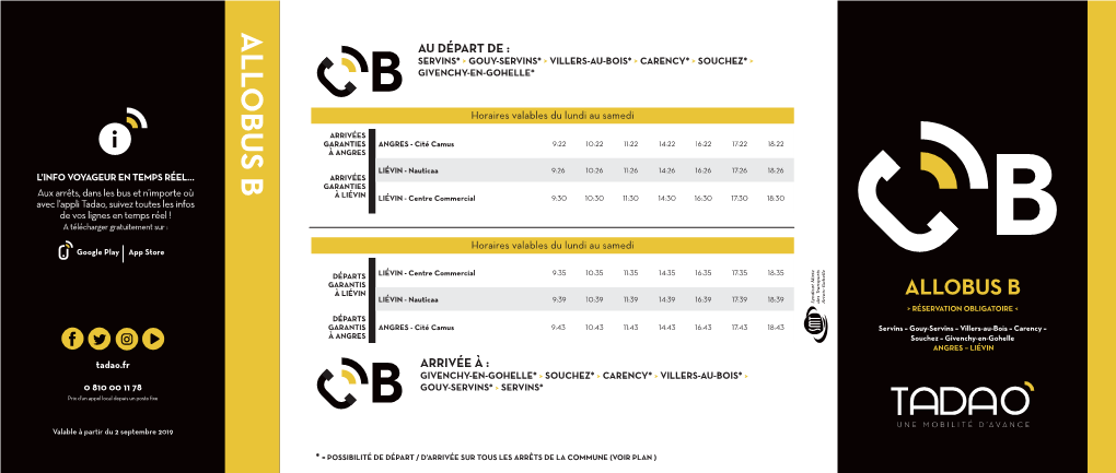 ALLOBUS B AU DÉPART DE : SERVINS* > GOUY-SERVINS* > VILLERS-AU-BOIS* > CARENCY* > SOUCHEZ* > B GIVENCHY-EN-GOHELLE* Horaires Valables Du Lundi Au Samedi