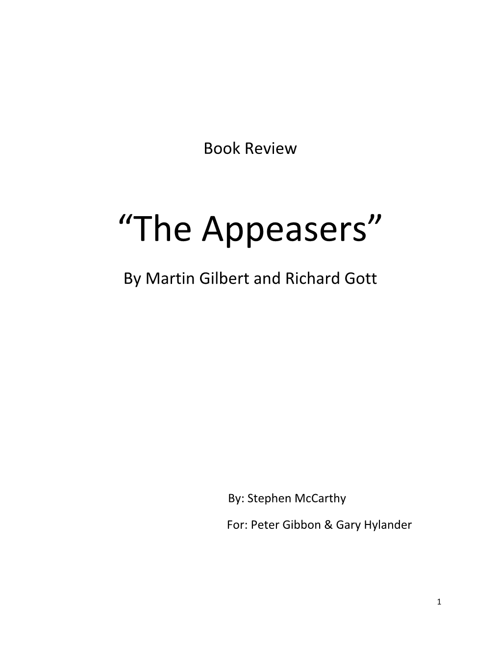 “The Appeasers”