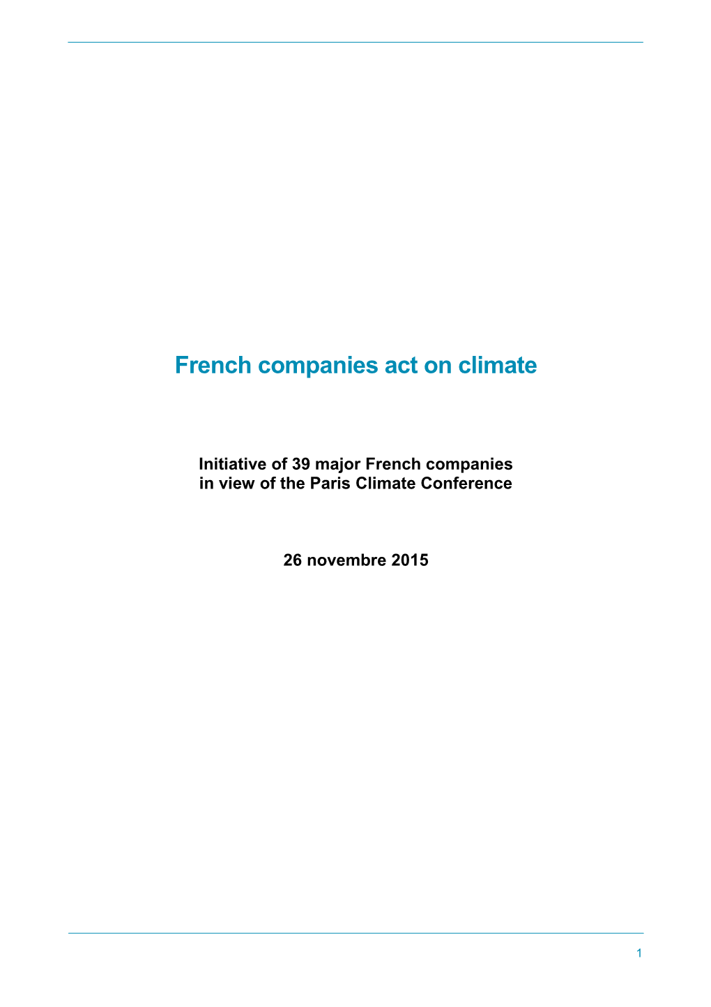 French Companies Act on Climate