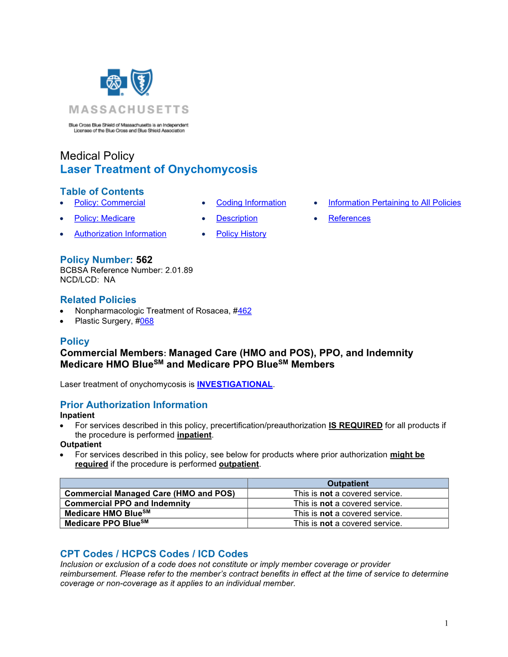 562 Laser Treatment of Onychomychosis