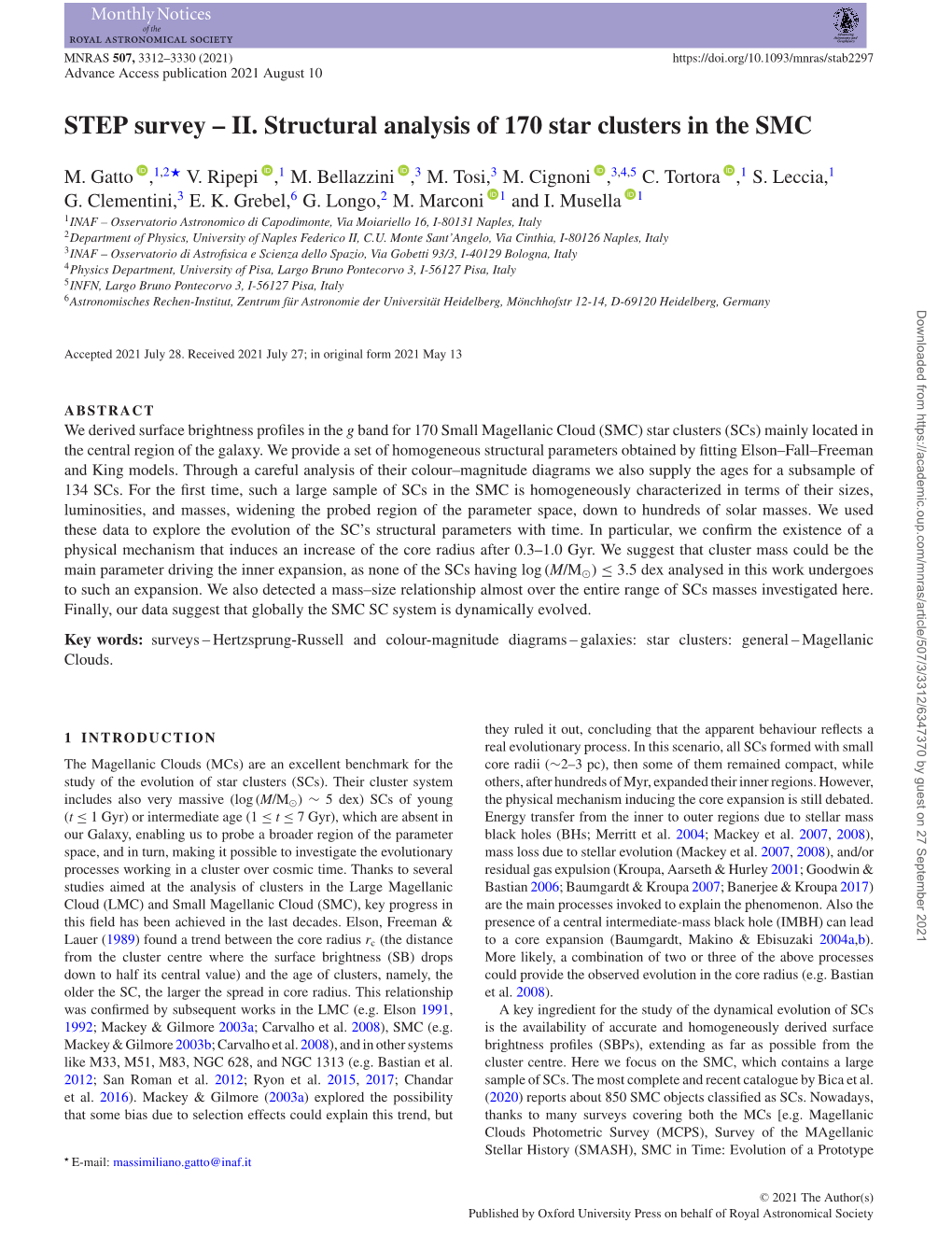 STEP Survey – II. Structural Analysis of 170 Star Clusters in the SMC