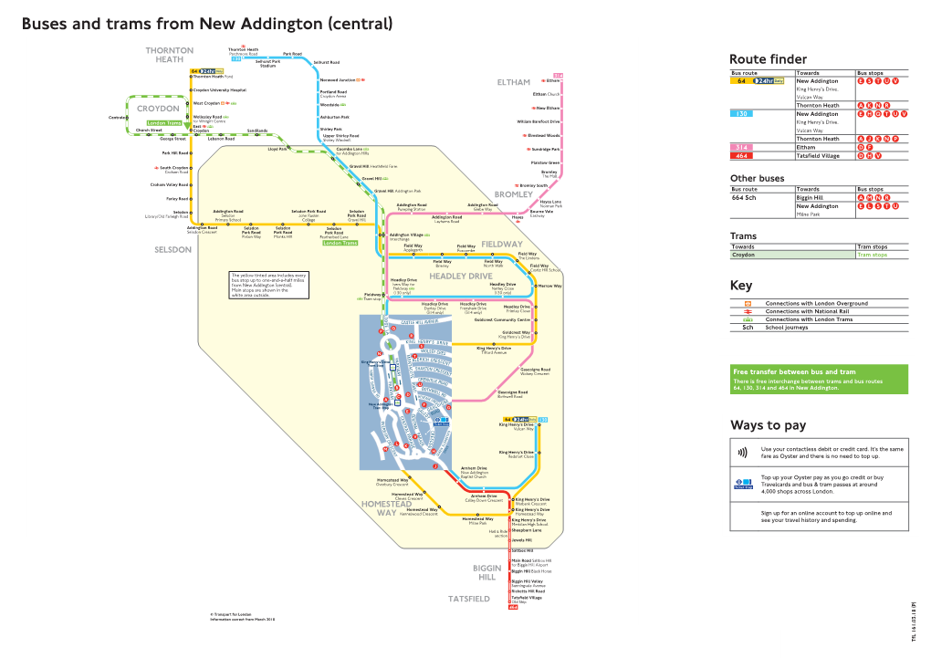 Buses and Trams from New Addington (Central)