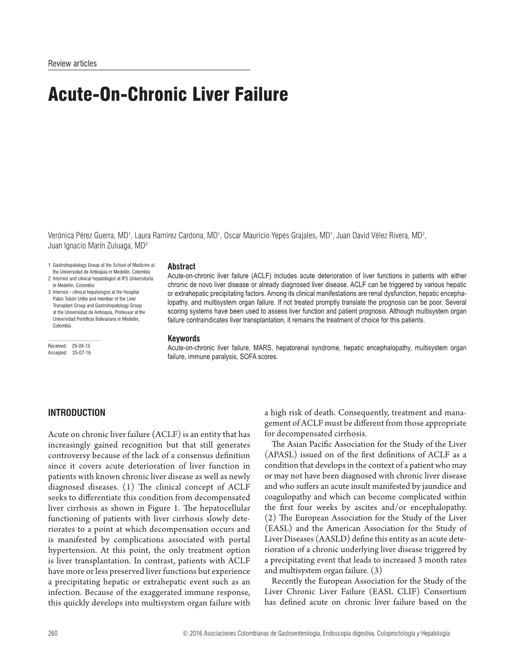 Acute-On-Chronic Liver Failure