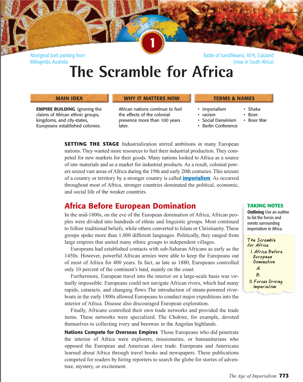 The Scramble for Africa • Summarize the Motives of European Colonizers and the Factors That Allowed Them to Control Africa