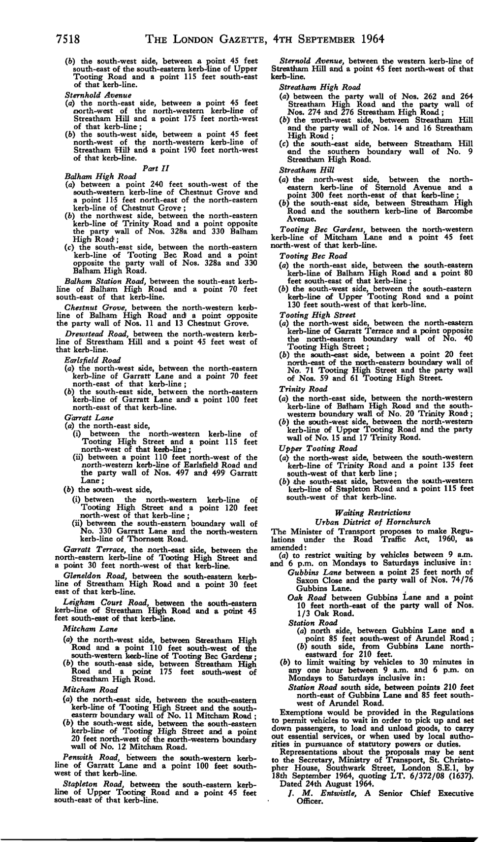 7518 the London Gazette, 4Th September 1964