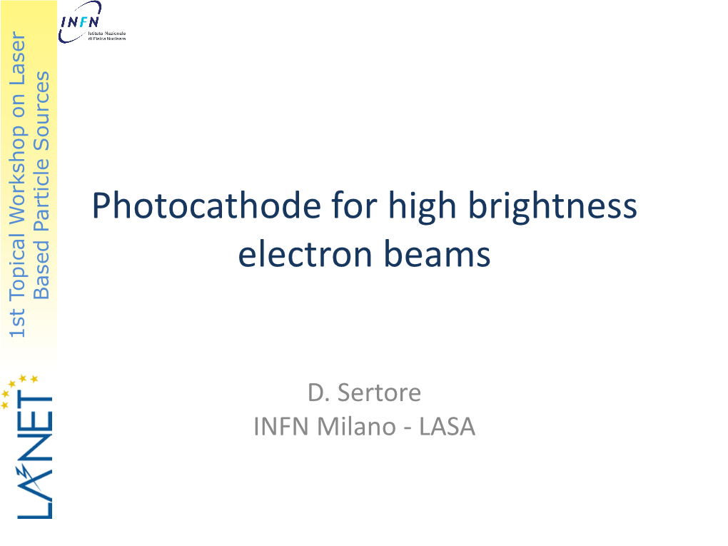 Photocathode for High Brightness Electron Beams