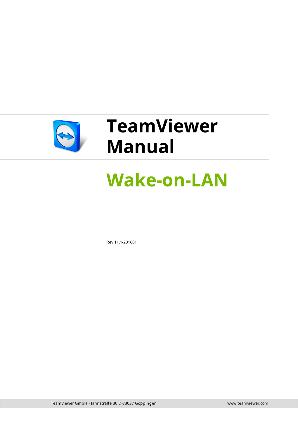 Teamviewer Manual – Wake-On-LAN Page 2 of 16 1 About Wake-On-LAN