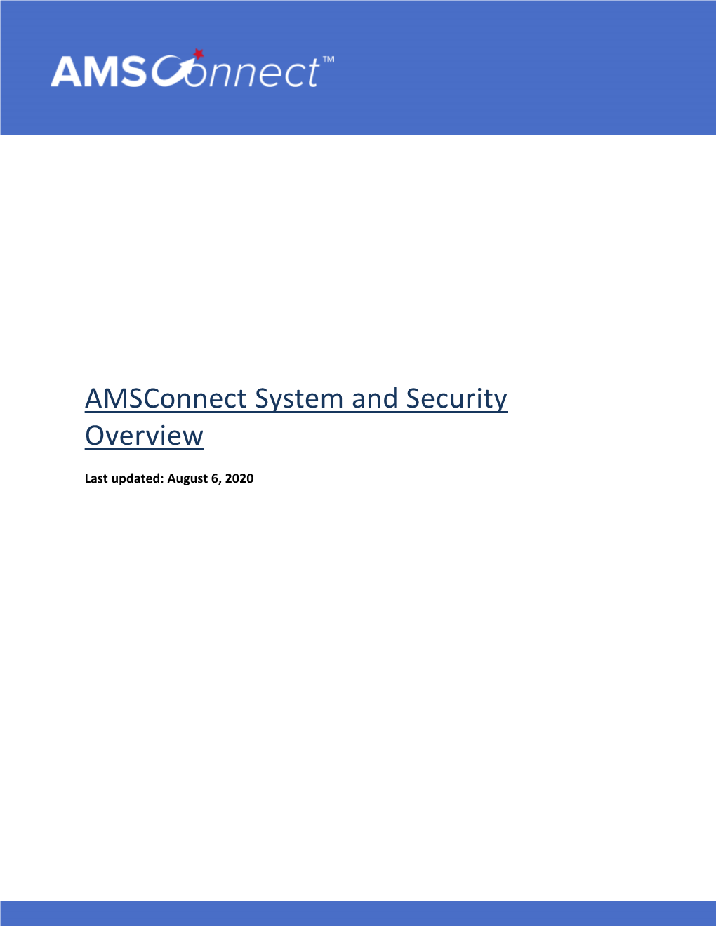 Amsconnect System and Security Overview