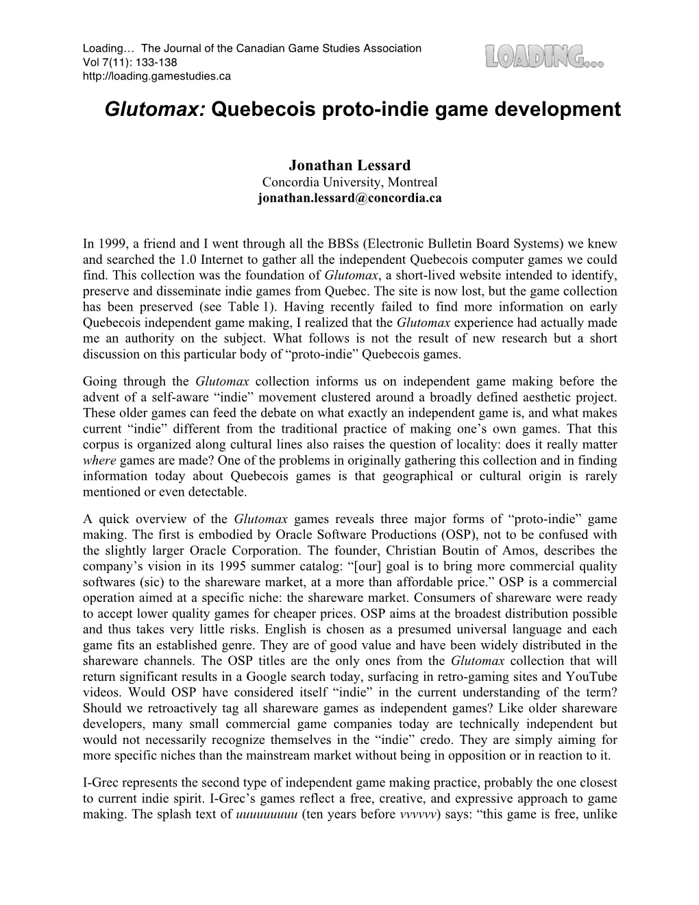 Glutomax: Quebecois Proto-Indie Game Development