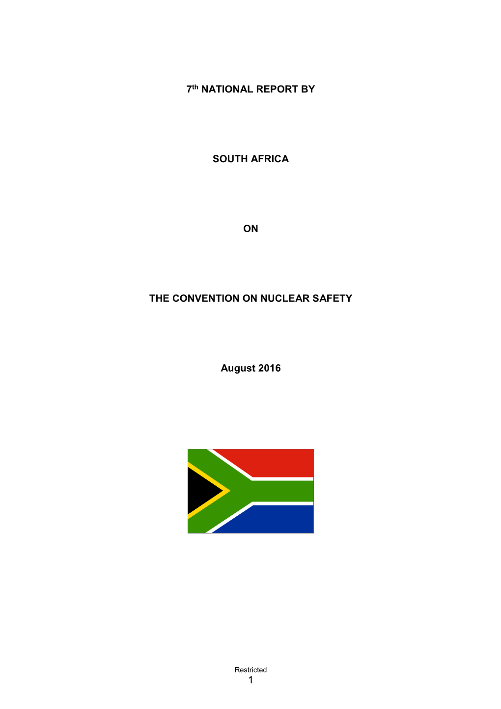 1 7Th NATIONAL REPORT by SOUTH AFRICA on the CONVENTION