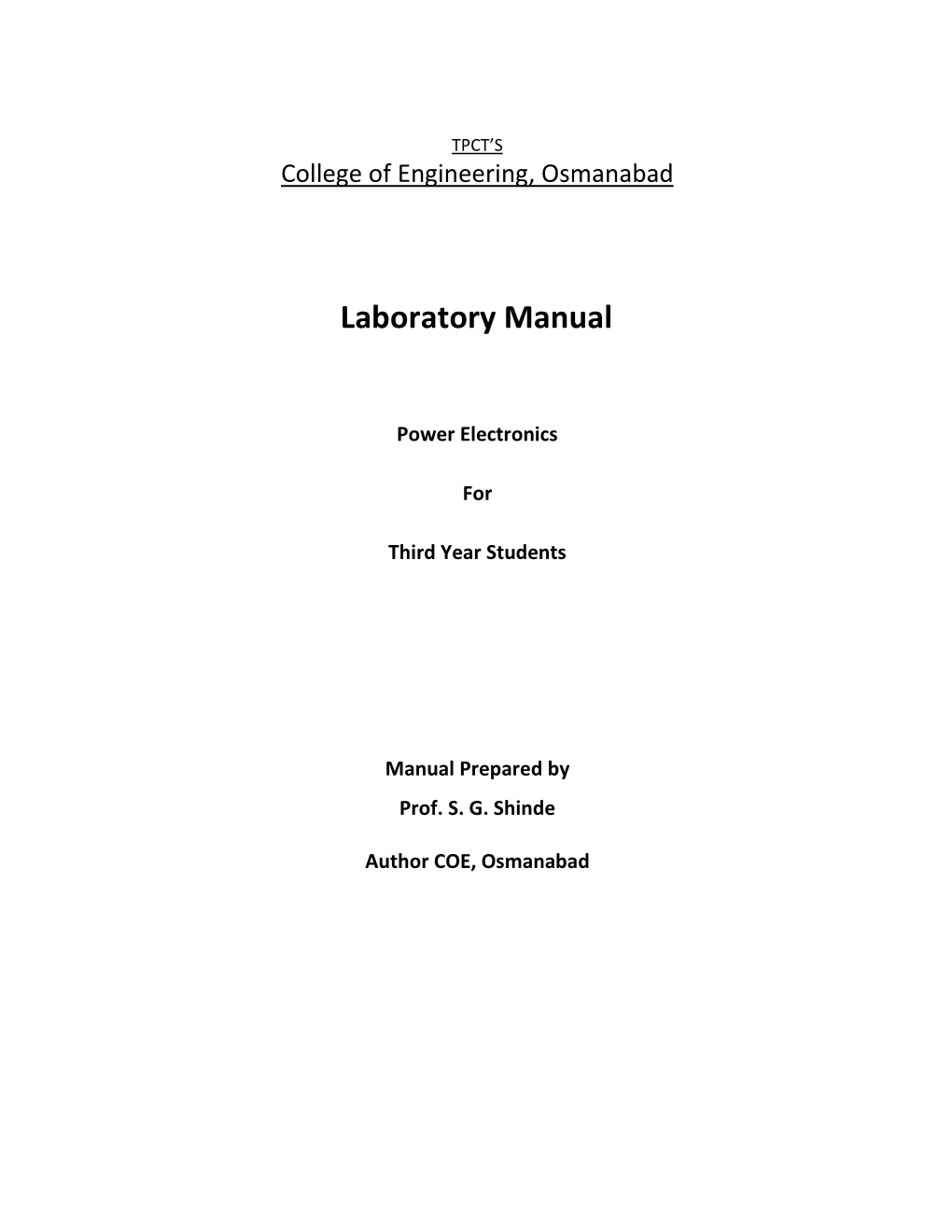 Laboratory Manual