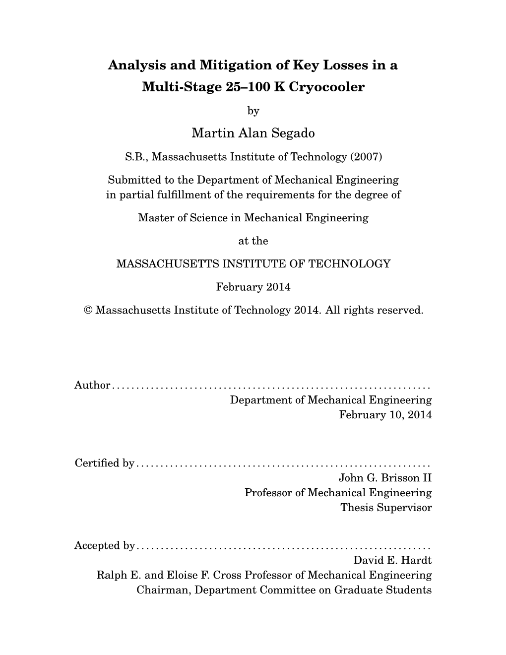 Analysis and Mitigation of Key Losses in a Multi-Stage 25-100 K Cryocooler