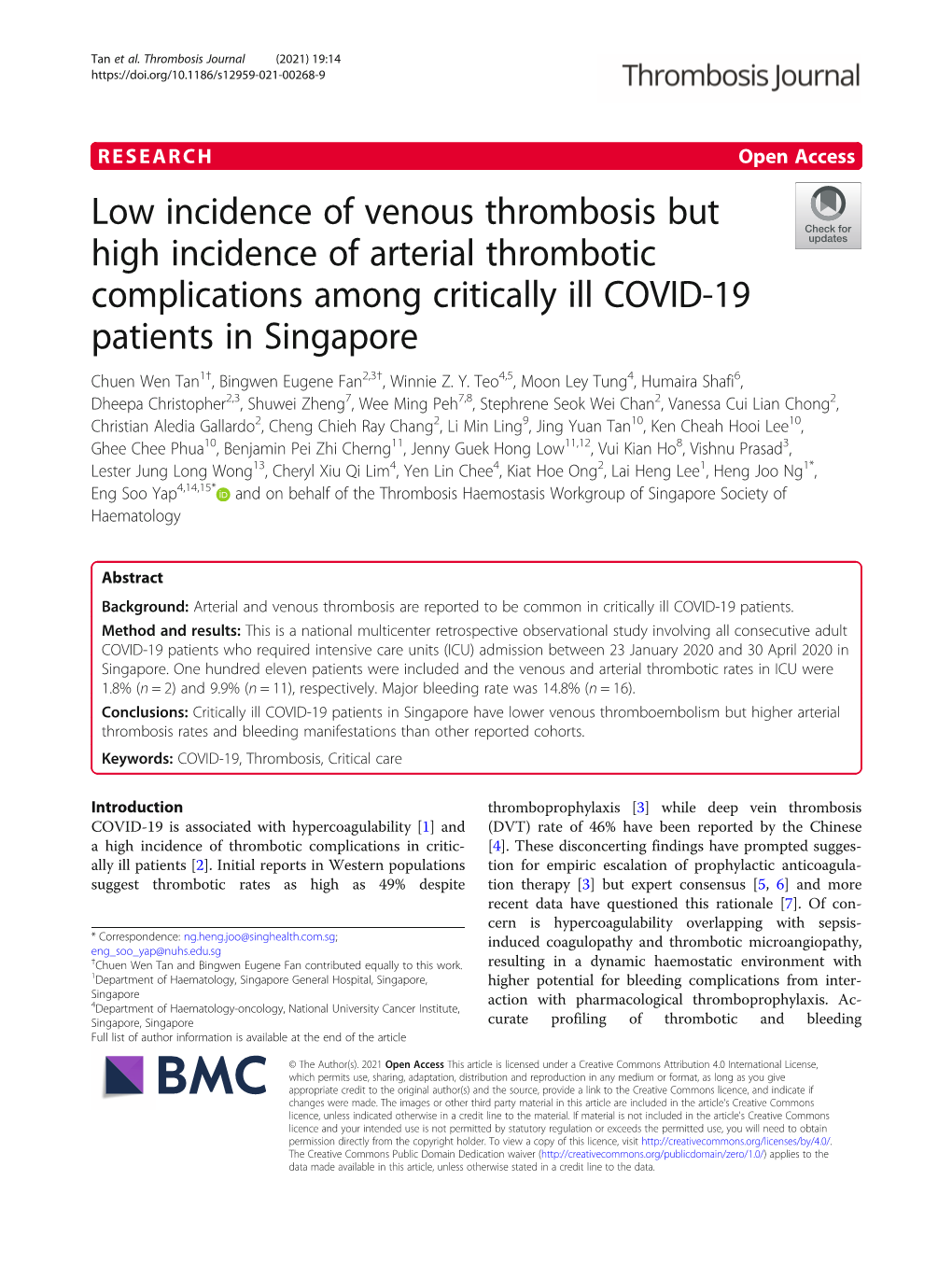 Low Incidence of Venous Thrombosis but High Incidence of Arterial Thrombotic Complications Among Critically Ill COVID-19 Patient