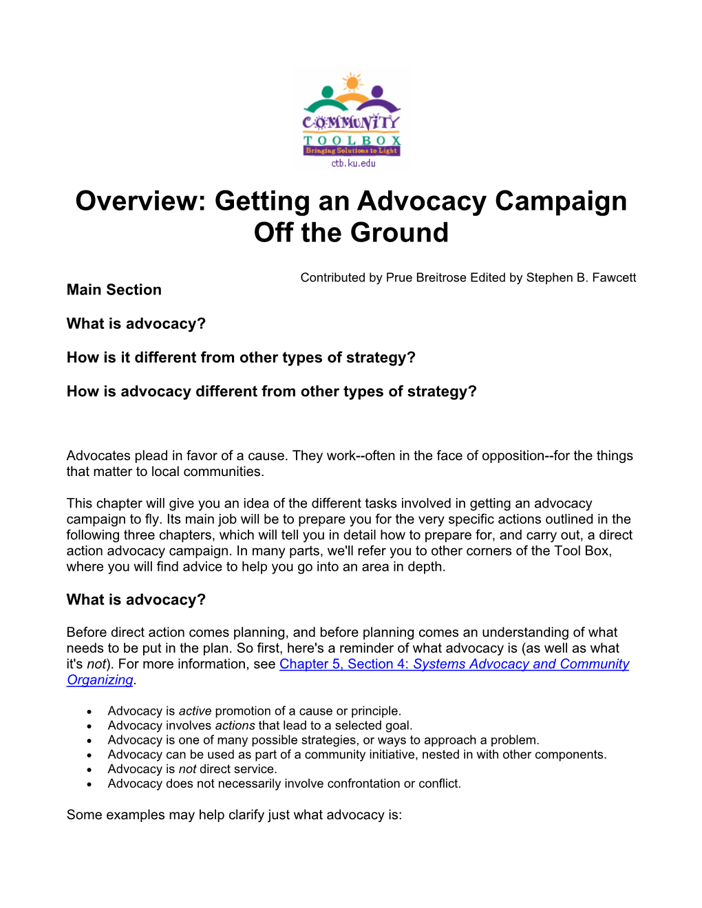 Getting an Advocacy Campaign Off the Ground
