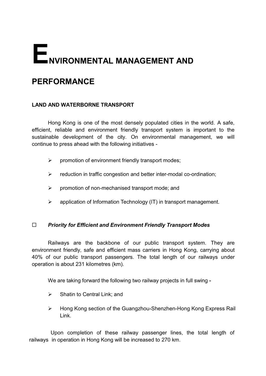 Environmental Management and Performance