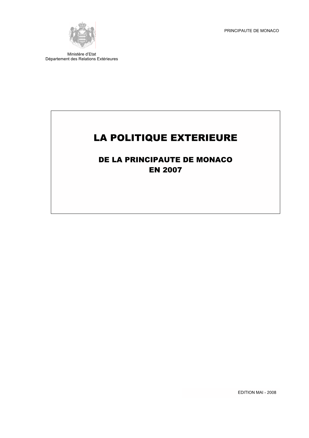 La Politique Exterieure