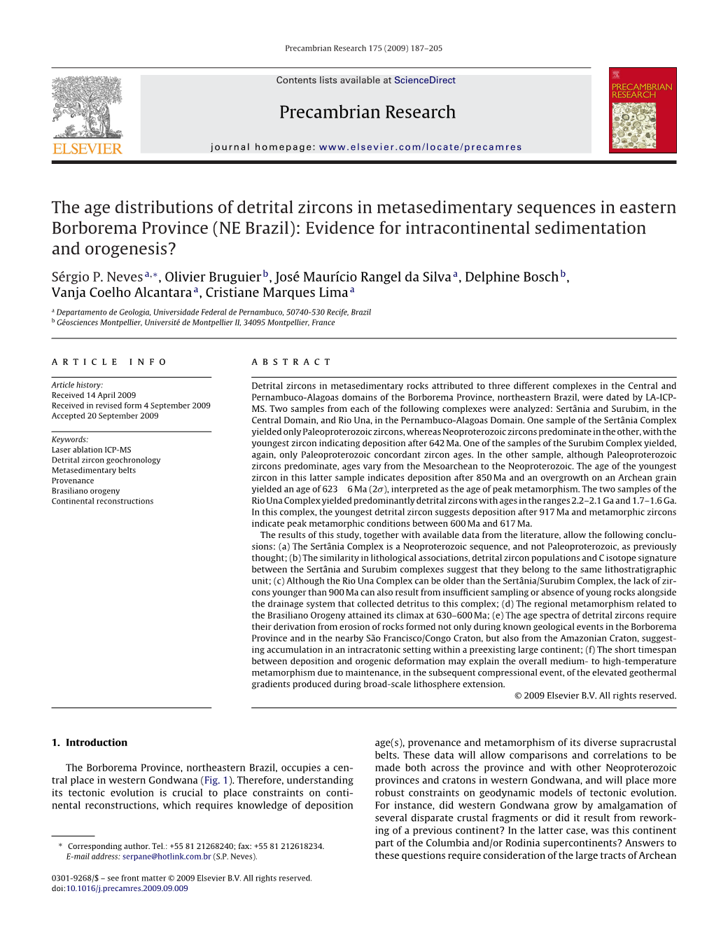 Precambrian Research 175 (2009) 187–205