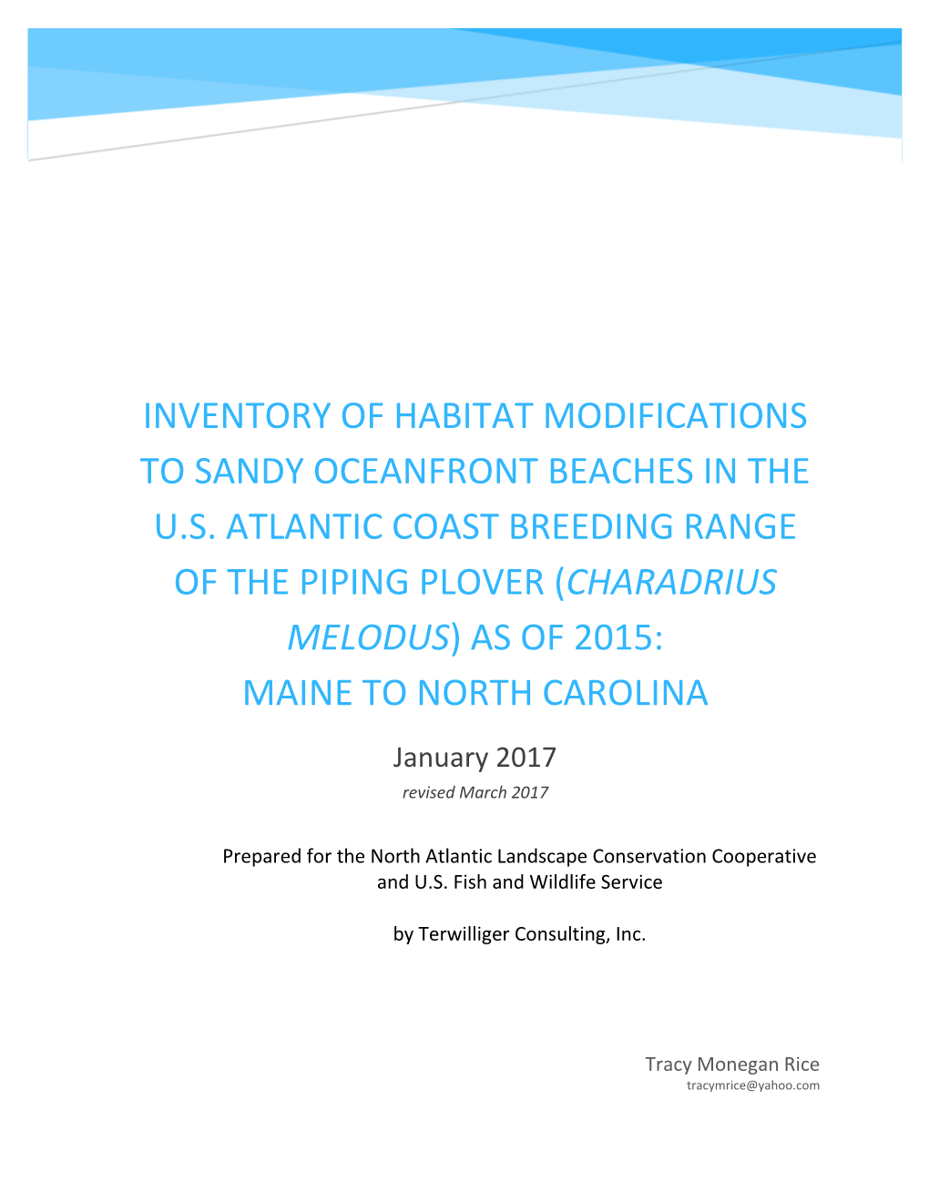 Inventory of Habitat Modifications to Sandy Oceanfront Beaches in the U.S