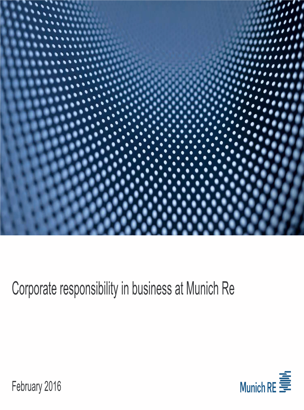 Corporate Responsibility in Business at Munich Re