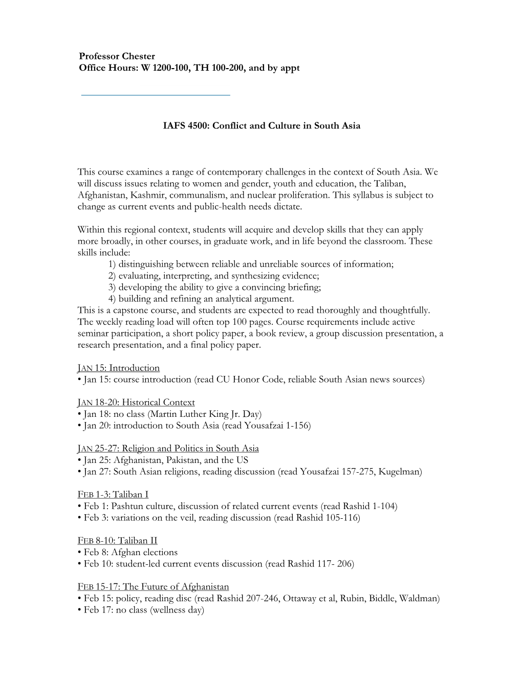 IAFS 4500 Syllabus