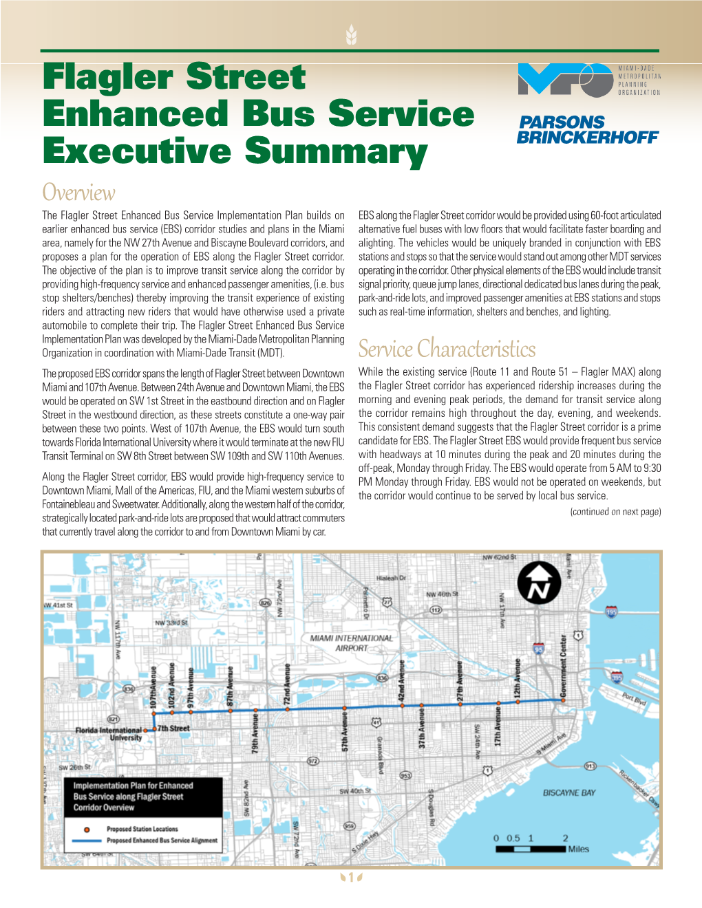 Flagler Street Enhanced Bus Service Executive Summary