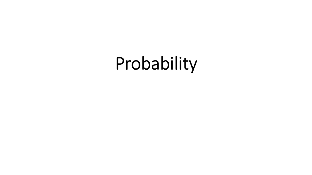 Probability Events, Experiments, Sample Space