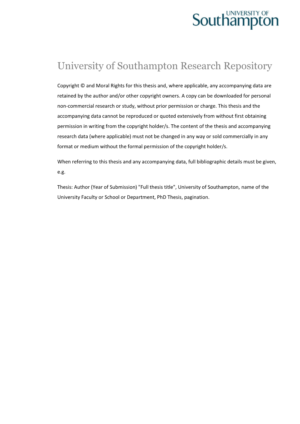 University of Southampton Research Repository