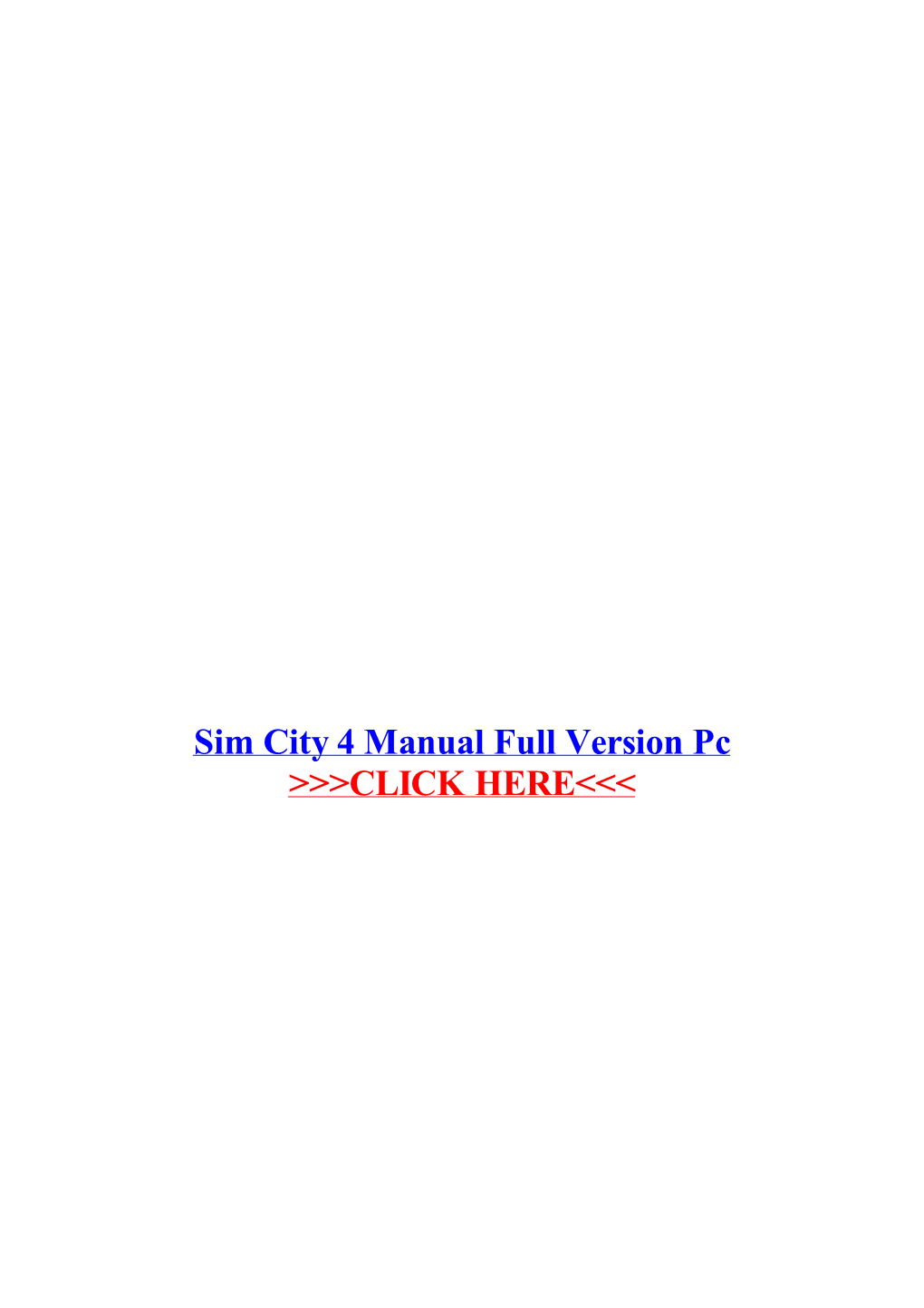 Sim City 4 Manual Full Version Pc