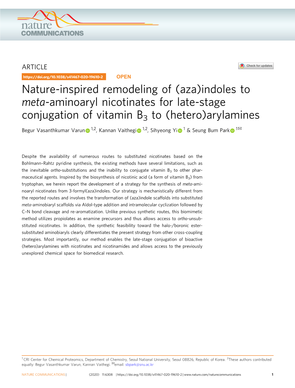 Indoles to Meta-Aminoaryl Nicotinates for Late-Stage Conjugation