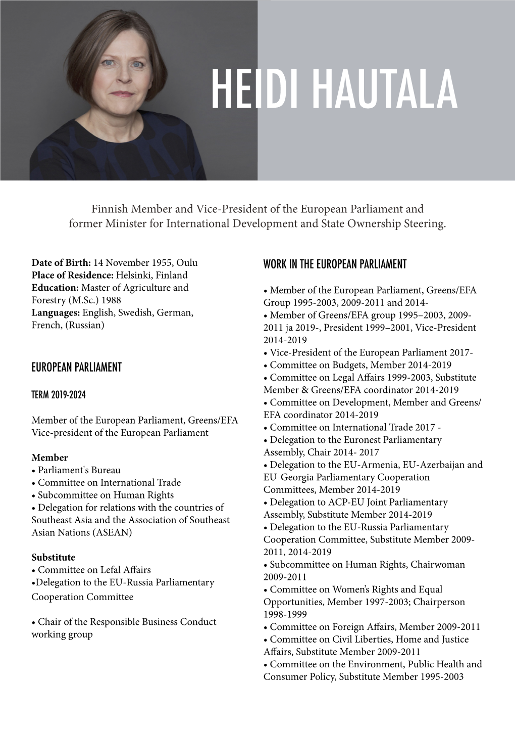 Heidi Hautala CV