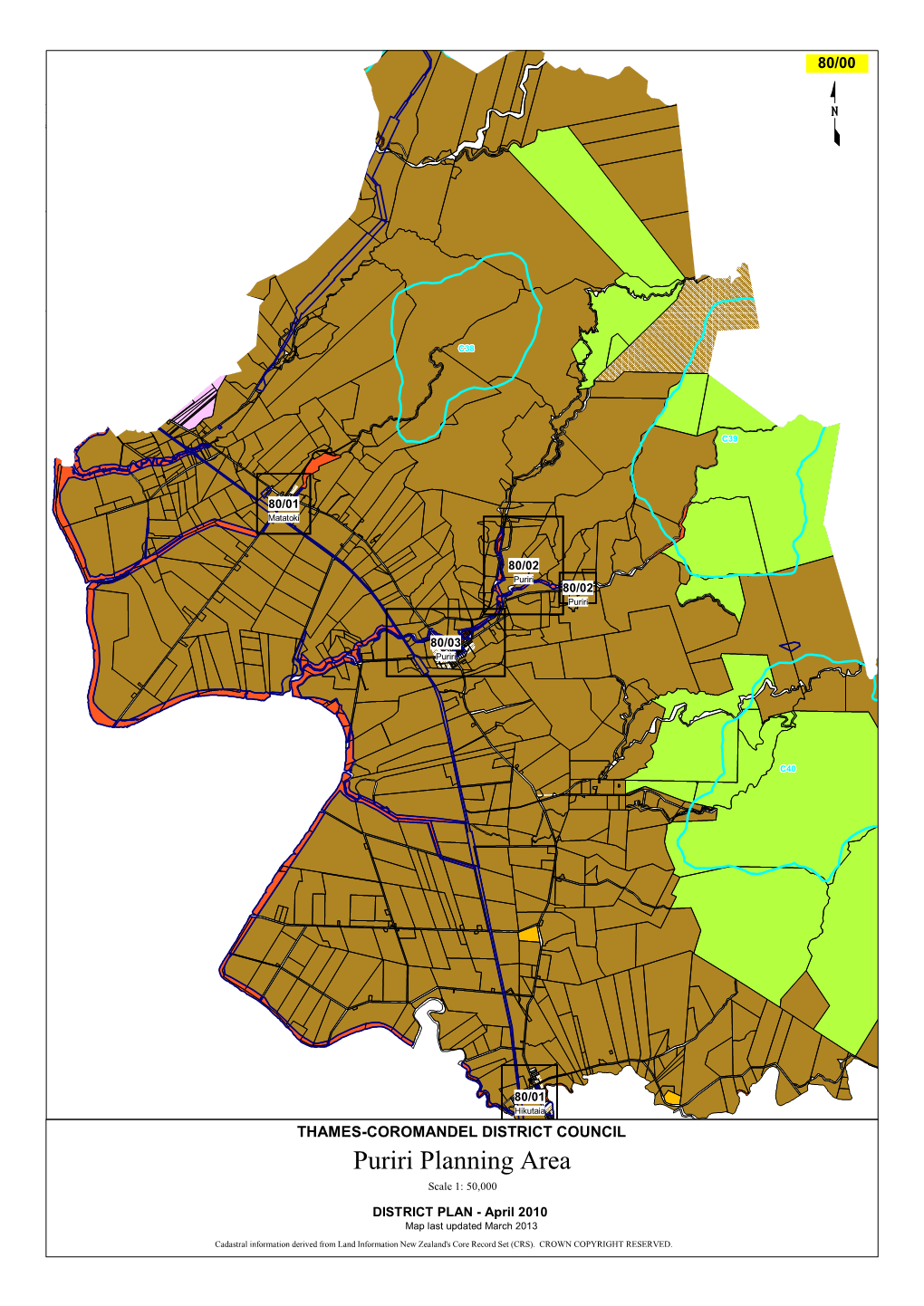 Puriri Planning Area Scale 1: 50,000