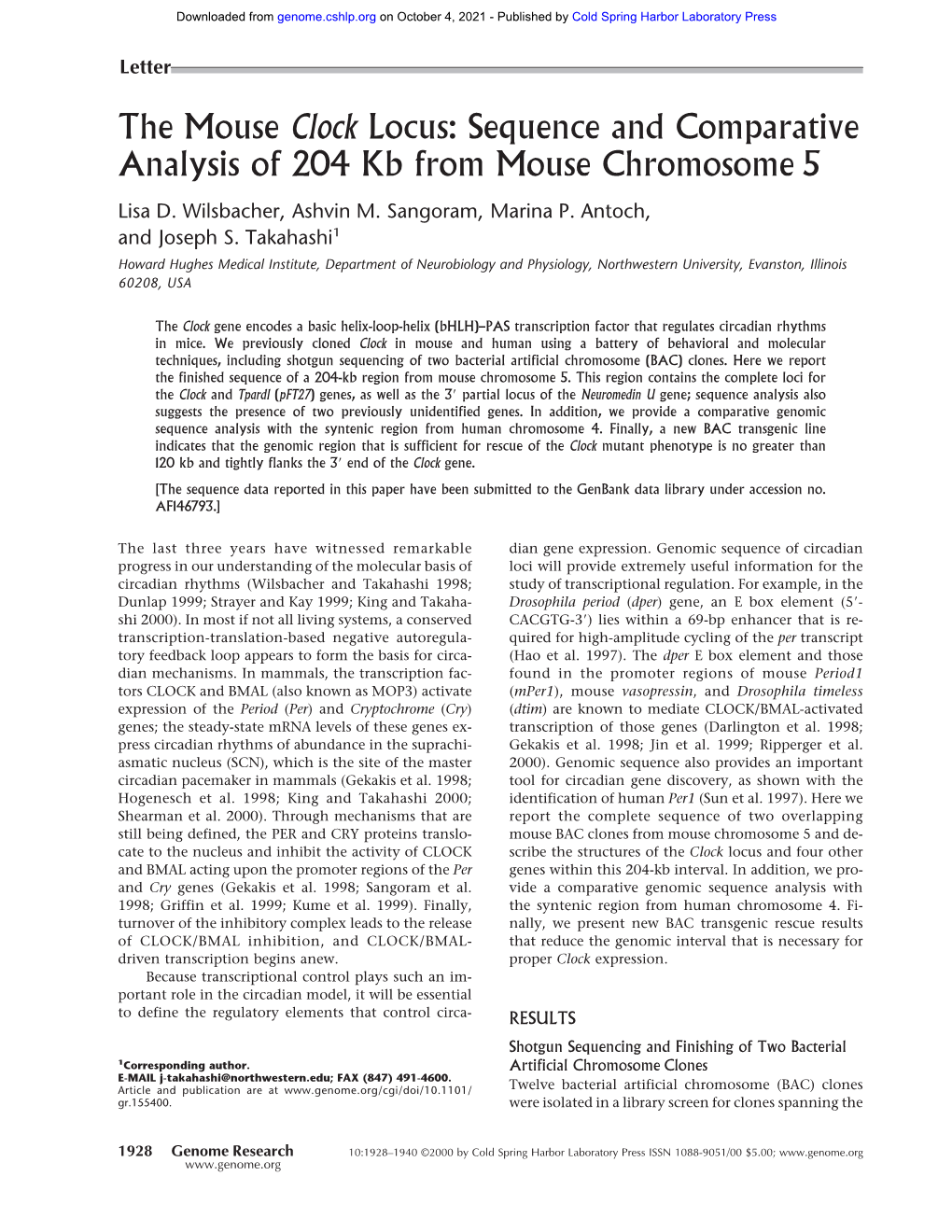 Sequence and Comparative Analysis of 204 Kb from Mouse Chromosome 5