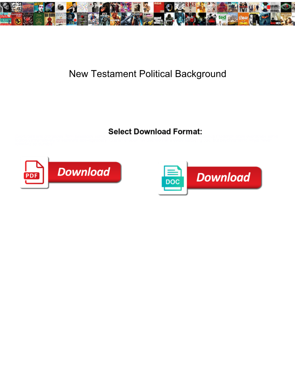 New Testament Political Background