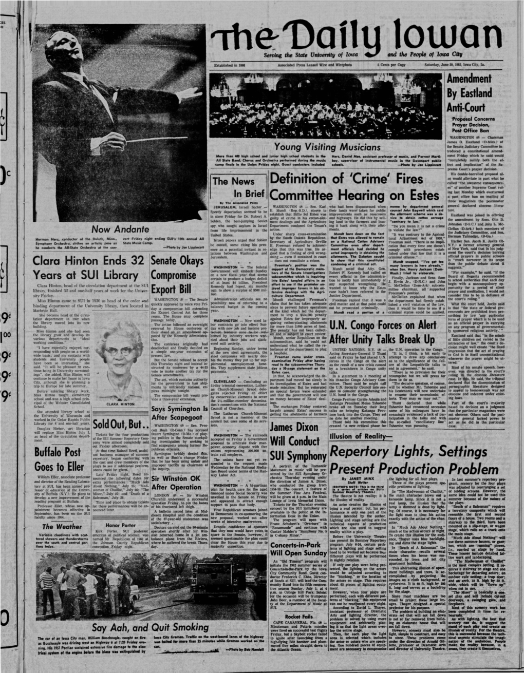 Daily Iowan (Iowa City, Iowa), 1962-06-30