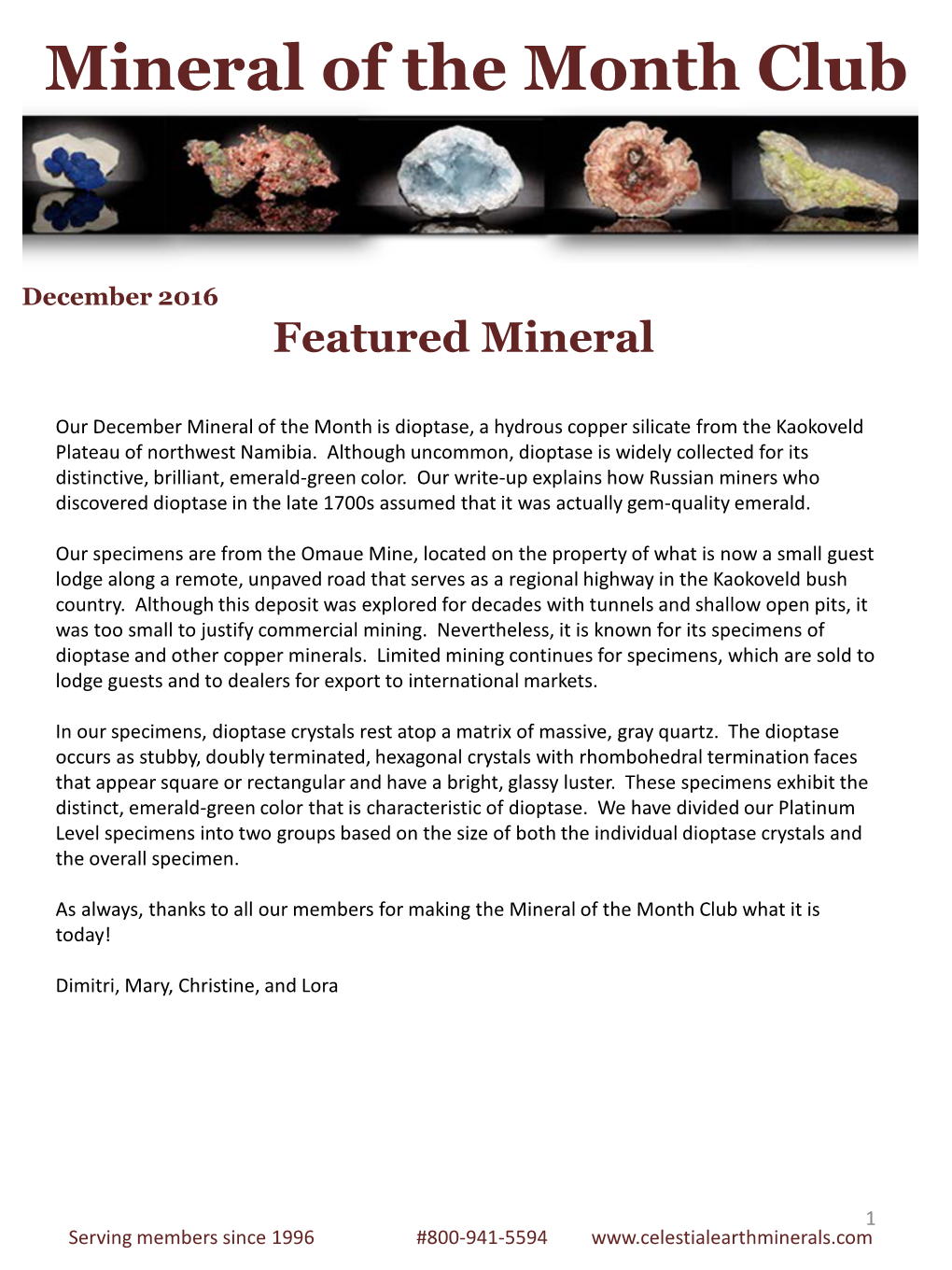 Mineral of the Month Club