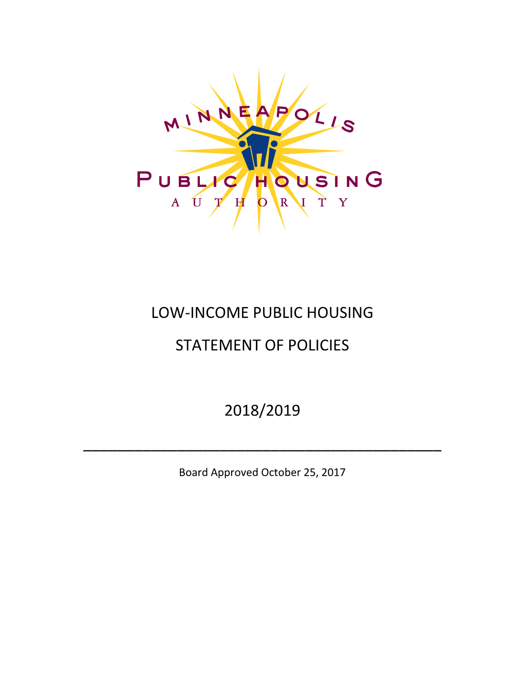 Low-Income Public Housing Statement of Policies 2018/2019